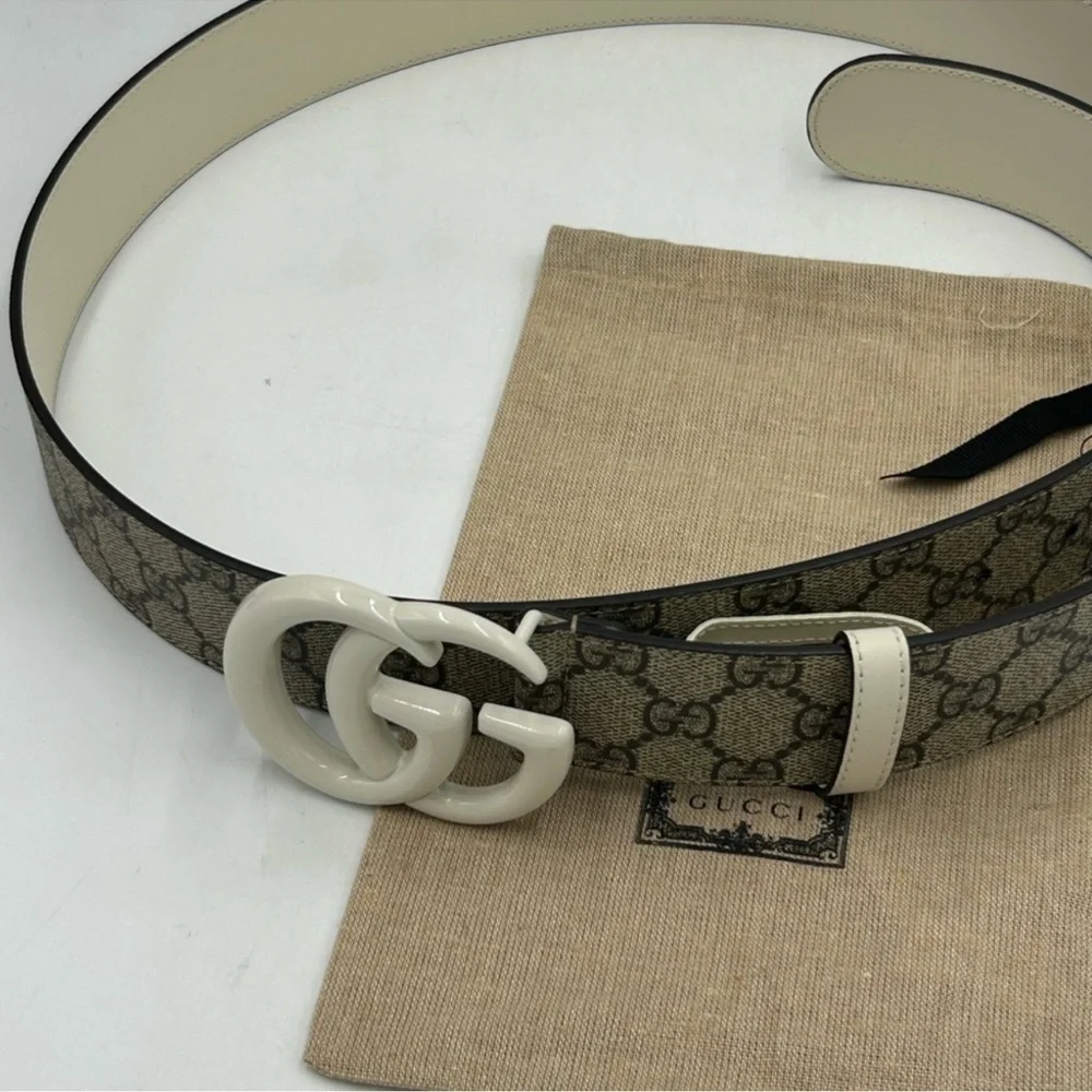 Men’s Gucci, GG supreme, Marmont leather belt size 115 cm/46 inch